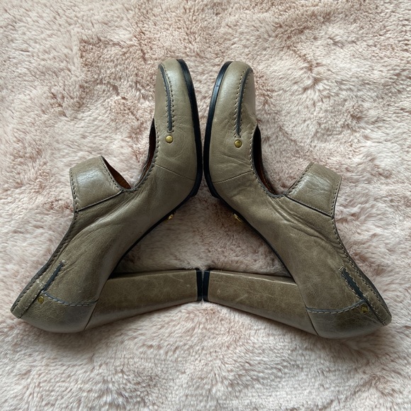 Chloe Mary Jane Leather Block Heels Pumps Shoes Taupe EU 40 US 10 - Picture 7 of 17
